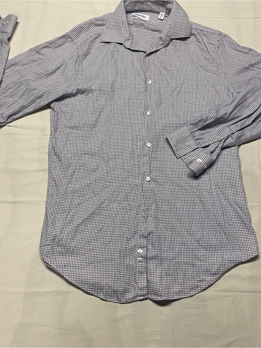 Calvin Klein Blue Micro-Check Button-Down Shirt